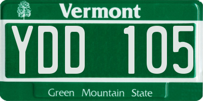 VT license plate YDD105