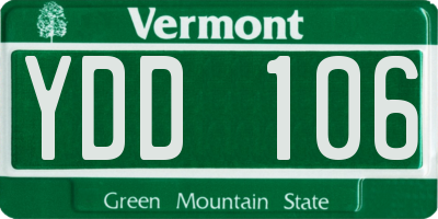 VT license plate YDD106