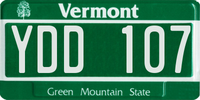 VT license plate YDD107