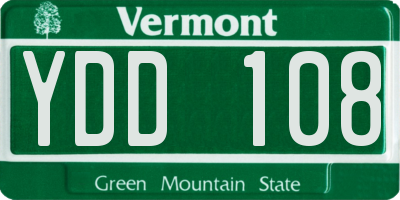 VT license plate YDD108