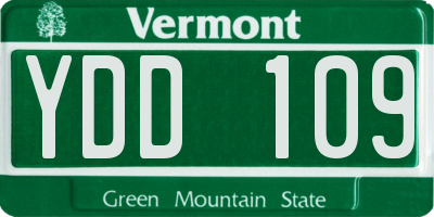 VT license plate YDD109