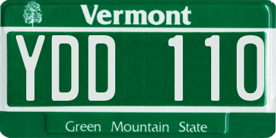 VT license plate YDD110