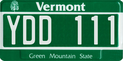 VT license plate YDD111