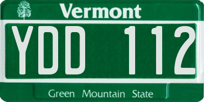 VT license plate YDD112