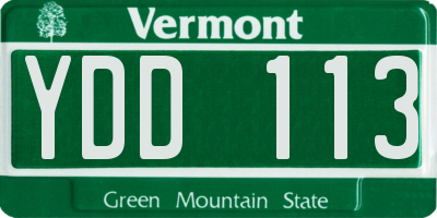 VT license plate YDD113