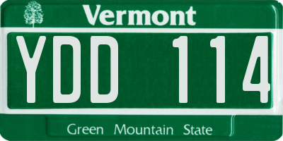 VT license plate YDD114