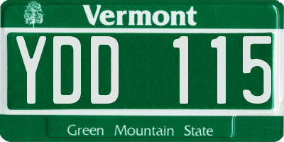 VT license plate YDD115