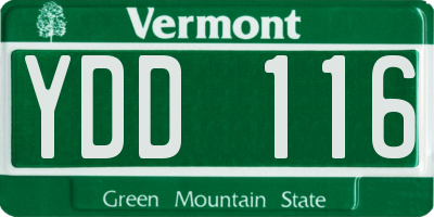 VT license plate YDD116