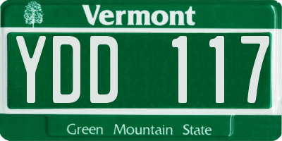 VT license plate YDD117