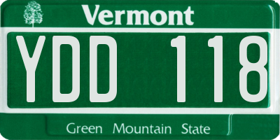 VT license plate YDD118