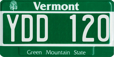 VT license plate YDD120