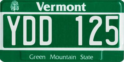 VT license plate YDD125