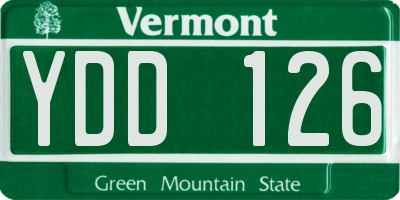 VT license plate YDD126