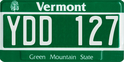 VT license plate YDD127