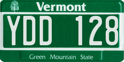 VT license plate YDD128