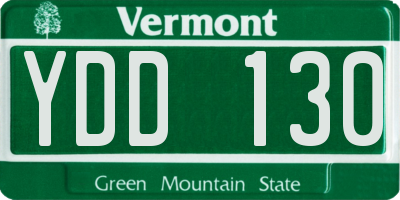 VT license plate YDD130