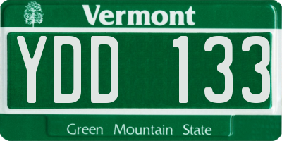 VT license plate YDD133