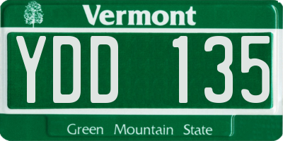 VT license plate YDD135
