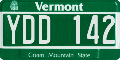 VT license plate YDD142