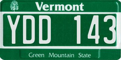 VT license plate YDD143