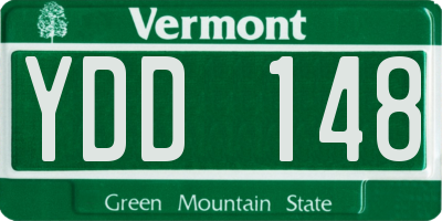 VT license plate YDD148