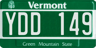 VT license plate YDD149