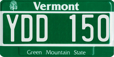 VT license plate YDD150