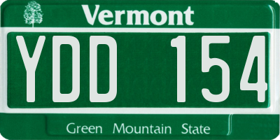 VT license plate YDD154