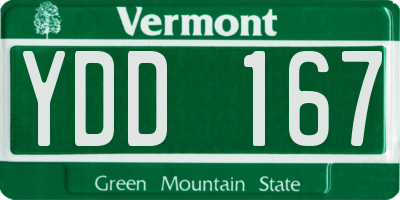 VT license plate YDD167