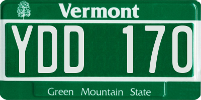 VT license plate YDD170