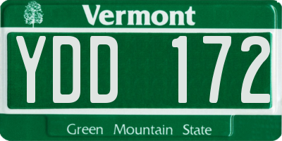 VT license plate YDD172
