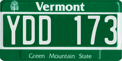 VT license plate YDD173