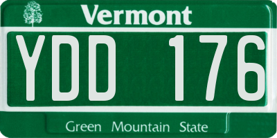 VT license plate YDD176