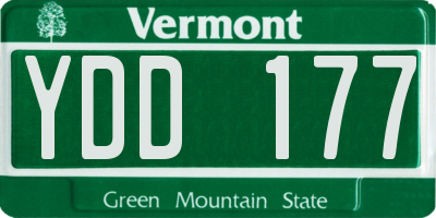VT license plate YDD177