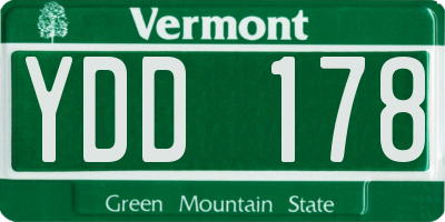 VT license plate YDD178