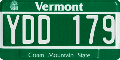 VT license plate YDD179