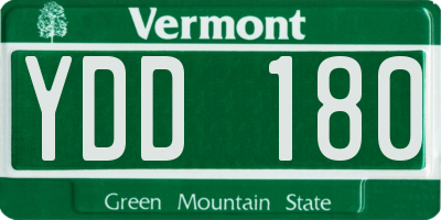 VT license plate YDD180