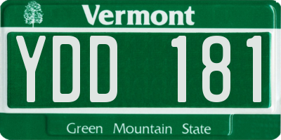 VT license plate YDD181