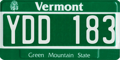 VT license plate YDD183