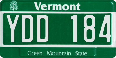 VT license plate YDD184