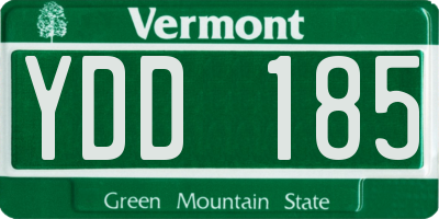 VT license plate YDD185