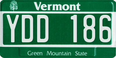 VT license plate YDD186
