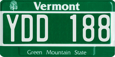 VT license plate YDD188