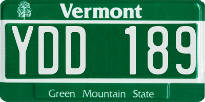 VT license plate YDD189