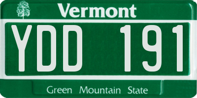 VT license plate YDD191