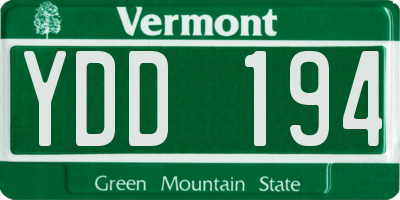 VT license plate YDD194