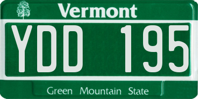 VT license plate YDD195