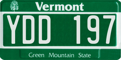 VT license plate YDD197