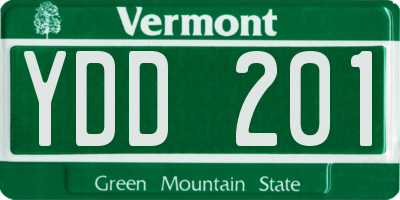 VT license plate YDD201