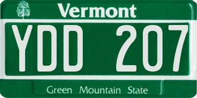 VT license plate YDD207